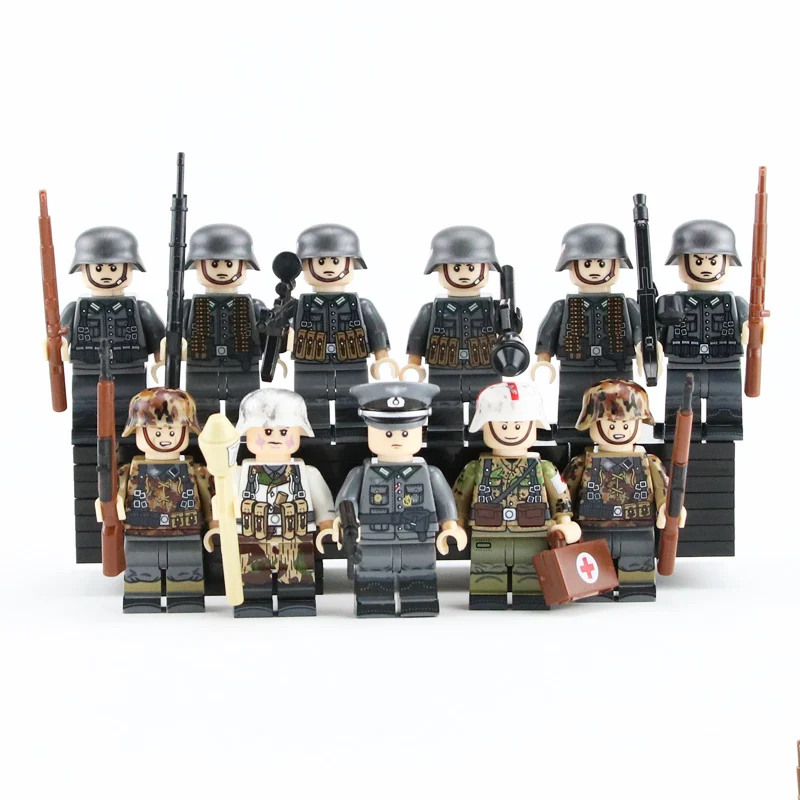 WW2 Military German Autumn Army Soldier Figures Blocks toys German Medic Parts stretcher Weapon Helmet Accessories Bricks Toys
WW2 Military German Autumn Army Soldier Figures Blocks toys German Medic Parts stretcher Weapon Helmet Accessories Bricks Toys
