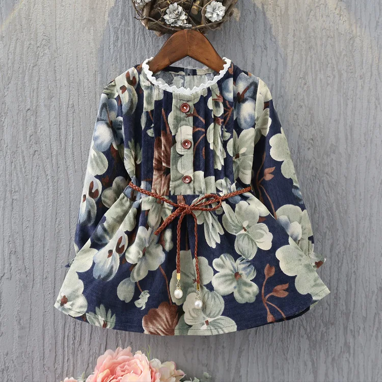 WNLEIGEL girls spring autumn floral dresses kids o-neck long sleeve princess dress baby girl dark blue short style clothes 2-7T
WNLEIGEL girls spring autumn floral dresses kids o-neck long sleeve princess dress baby girl dark blue short style clothes 2-7T