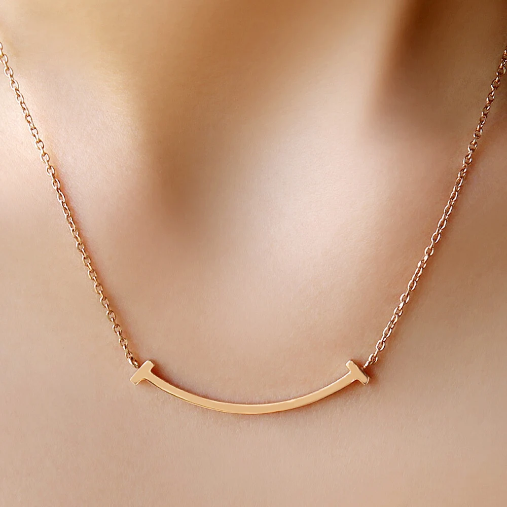 Fashion Gold Silver Simple Smile Pendant Clavicle Necklace For Women Girls Gift Jewelry Stainless Steel Pendant Necklace Kolye
Fashion Gold Silver Simple Smile Pendant Clavicle Necklace For Women Girls Gift Jewelry Stainless Steel Pendant Necklace Kolye