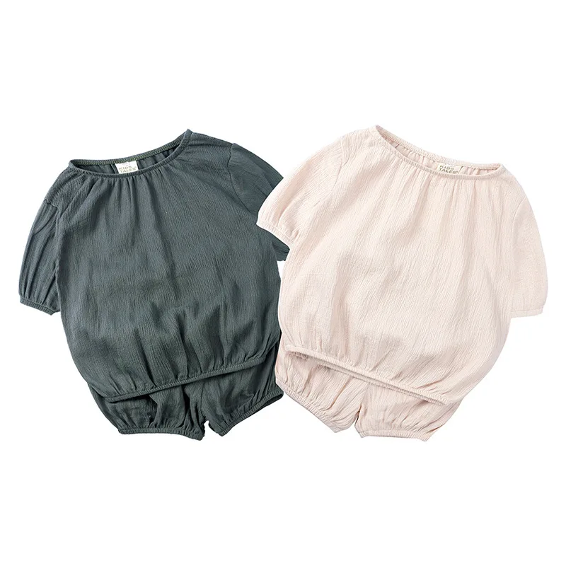 2019 Summer Infant Baby Boys Girls Cotton Linen Clothing Set 2pcs Short Sleeve Solid Shirt+ Bloomers Shorts Bottom High Quality
2019 Summer Infant Baby Boys Girls Cotton Linen Clothing Set 2pcs Short Sleeve Solid Shirt+ Bloomers Shorts Bottom High Quality