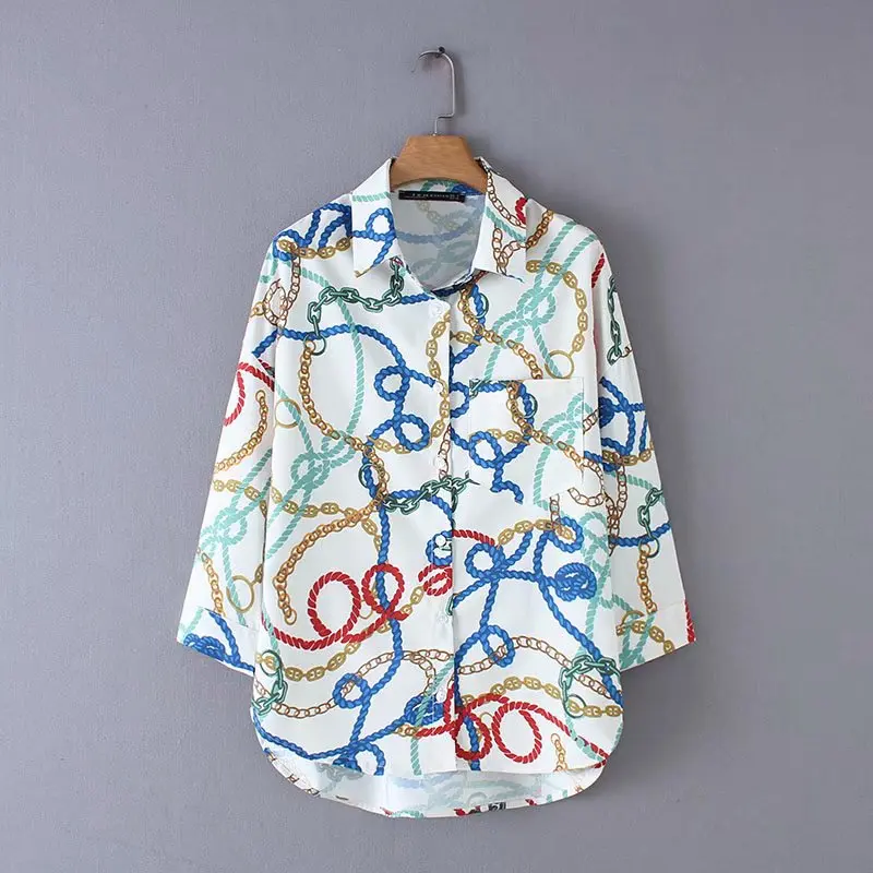 2019 women vintage colorful chain print casual business blouse shirt women turn down collar chemise femininas blusas tops LS3338
2019 women vintage colorful chain print casual business blouse shirt women turn down collar chemise femininas blusas tops LS3338