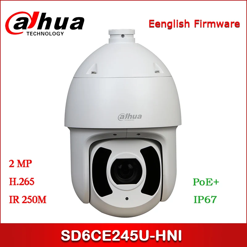 Dahua IP камера 2MP SD6CE245U-HNI 3 95 мм ~ 177 7 45x Starlight IR PTZ сетевая Поддержка PoE + безопасности |