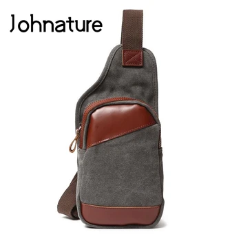 Johnature 2020 New Vintage Men Chest Bags Canvas With Crazy Horse Leather Leisure Shoulder Bags Sports Travel Crossbody Bags 
Johnature 2020 New Vintage Men Chest Bags Canvas With Crazy Horse Leather Leisure Shoulder Bags Sports Travel Crossbody Bags