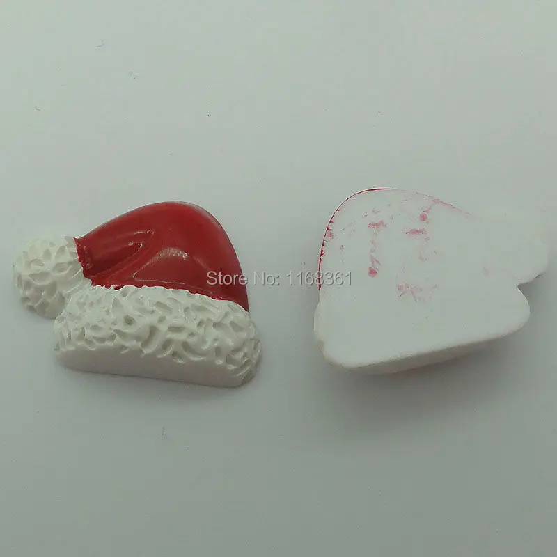 1pcs/lot resin flatback Christmas hat 32mm Cabochons Scrapbooking Hair Bow Center DIY Christmas decration C106-2
