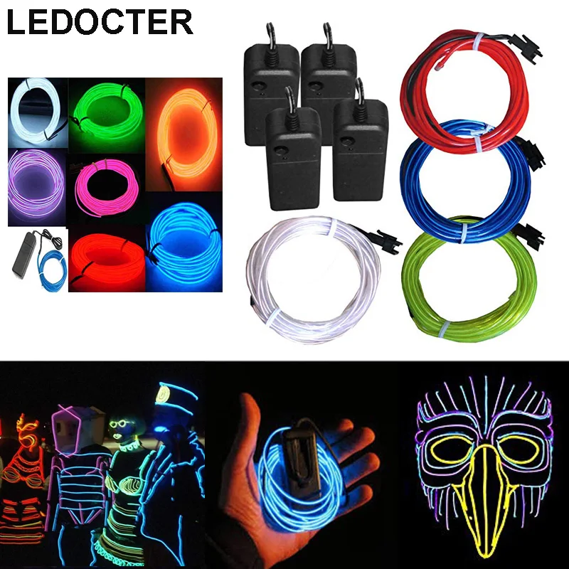 2m/3m/5m DIY Flexible Neon Led Strip Light Glow EL Wire Rope Tube waterproof Dance Party Decor Light Clothing Car +AA controller
2m/3m/5m DIY Flexible Neon Led Strip Light Glow EL Wire Rope Tube waterproof Dance Party Decor Light Clothing Car +AA controller