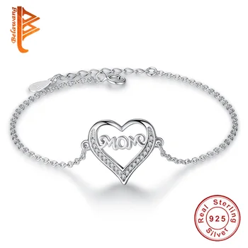 High Quality 100% Solid 925 Sterling Silver Mom Crystal Heart Bracelet Authentic DIY Jewelry Gift For Mother
High Quality 100% Solid 925 Sterling Silver Mom Crystal Heart Bracelet Authentic DIY Jewelry Gift For Mother