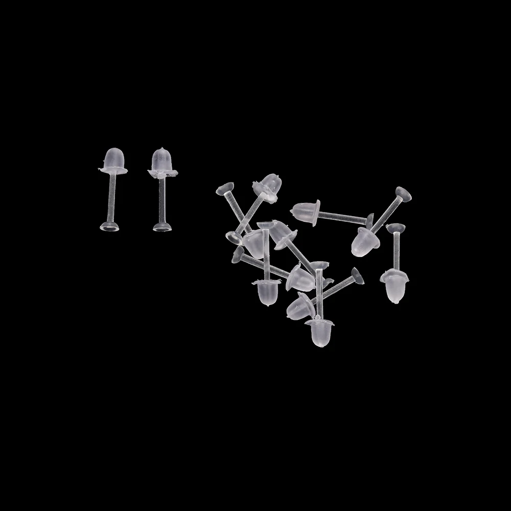 50Pairs/Bag Girl and boys Clear Transparent Plastic Stem Rubber Allergy Ear Stud Earring Fashion Jewelry Portable Ear Blocked
50Pairs/Bag Girl and boys Clear Transparent Plastic Stem Rubber Allergy Ear Stud Earring Fashion Jewelry Portable Ear Blocked