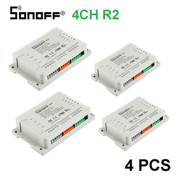 Sonoff 4CH R2 Wireless Multi-channel WIFI Switch Independent Remote Control Smart House Home Automation Module Controller 220V
Sonoff 4CH R2 Wireless Multi-channel WIFI Switch Independent Remote Control Smart House Home Automation Module Controller 220V