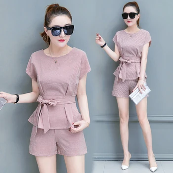 2018 Summer new fashion short pants suit women's clothing set wear short-sleeved pullover top blouse bow two-piece shorts outfit
2018 Summer new fashion short pants suit women's clothing set wear short-sleeved pullover top blouse bow two-piece shorts outfit