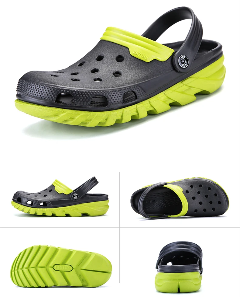 Brand Big Size 38-46 High Quality Croc Men Casual Aqua Clogs 2018 Male Band Sandals Summer Black Beach Swimming Shoes (14)