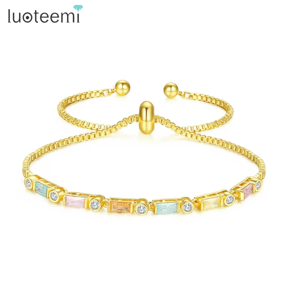 LUOTEEMI Brand Design Adjustable Geometric Chain & Link Bracelets for Women Girls Wedding Party Colorful CZ Fashion Jewelry Gift
LUOTEEMI Brand Design Adjustable Geometric Chain & Link Bracelets for Women Girls Wedding Party Colorful CZ Fashion Jewelry Gift