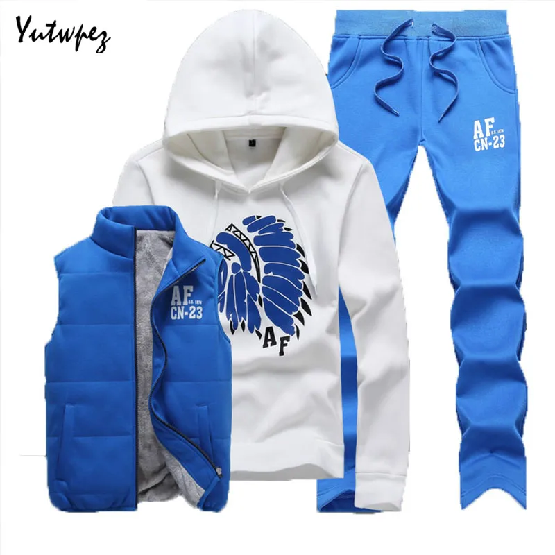 Casual Warm Track suit Men Winter Thick Fleece Hoodies Mens Tracksuit Set Jacket Vest Pants Male Sweatsuit Clothing Set 2019
Casual Warm Track suit Men Winter Thick Fleece Hoodies Mens Tracksuit Set Jacket Vest Pants Male Sweatsuit Clothing Set 2019