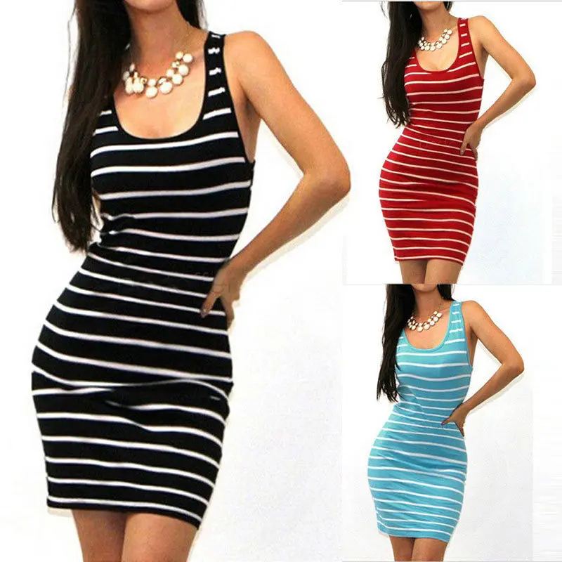 Women Sleeveless Striped Sexy Party Sleeveless Brief Mini Dress Fashion Women Ladies Clothing Dress Bandage Bodycon
Women Sleeveless Striped Sexy Party Sleeveless Brief Mini Dress Fashion Women Ladies Clothing Dress Bandage Bodycon
