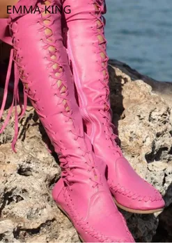 Emma King casual chaussure women knee-high motorcycle lace up boots sexy winter shoes woman zapatos mujer sapato feminino flats
Emma King casual chaussure women knee-high motorcycle lace up boots sexy winter shoes woman zapatos mujer sapato feminino flats