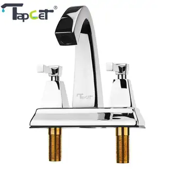 TAPCET Luxury Brass Bathroom Basin Faucet Dual Handle Two Holes Water Tap Chrome Deck Mounted Hot and Cold Water Sink Mixer Tap
TAPCET Luxury Brass Bathroom Basin Faucet Dual Handle Two Holes Water Tap Chrome Deck Mounted Hot and Cold Water Sink Mixer Tap