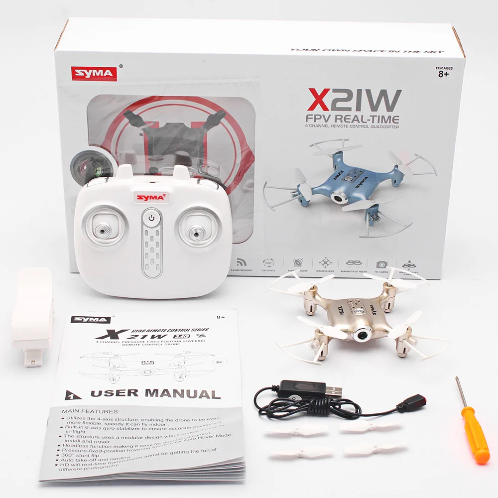 Clearance SYMA X21W Mini RC Quadcopter RTF with WiFi FPV 0.3MP Camera / Altitude Hold / G-Sensor Mode With Light
Clearance SYMA X21W Mini RC Quadcopter RTF with WiFi FPV 0.3MP Camera / Altitude Hold / G-Sensor Mode With Light