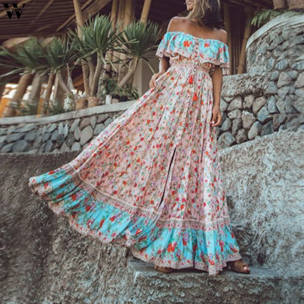 Womens Summer Boho Maxi Long Dress Evening Party Beach Dresses Sundress Floral Halter Dress Summer 2019 Apr17
Womens Summer Boho Maxi Long Dress Evening Party Beach Dresses Sundress Floral Halter Dress Summer 2019 Apr17