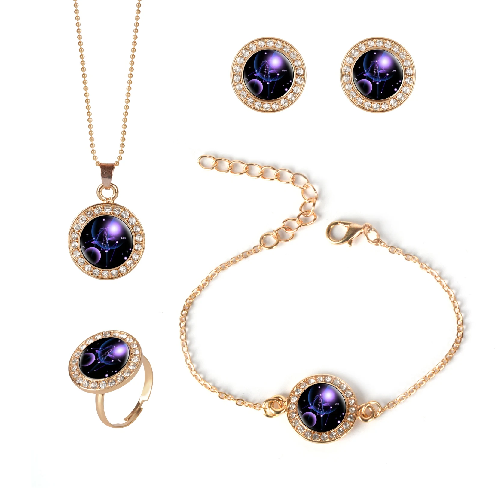 Newest 12 Constellation Rhinestone Necklace Earring Ring Bracelet Personality Jewelry Sets Zodiac Lover Gift
Newest 12 Constellation Rhinestone Necklace Earring Ring Bracelet Personality Jewelry Sets Zodiac Lover Gift