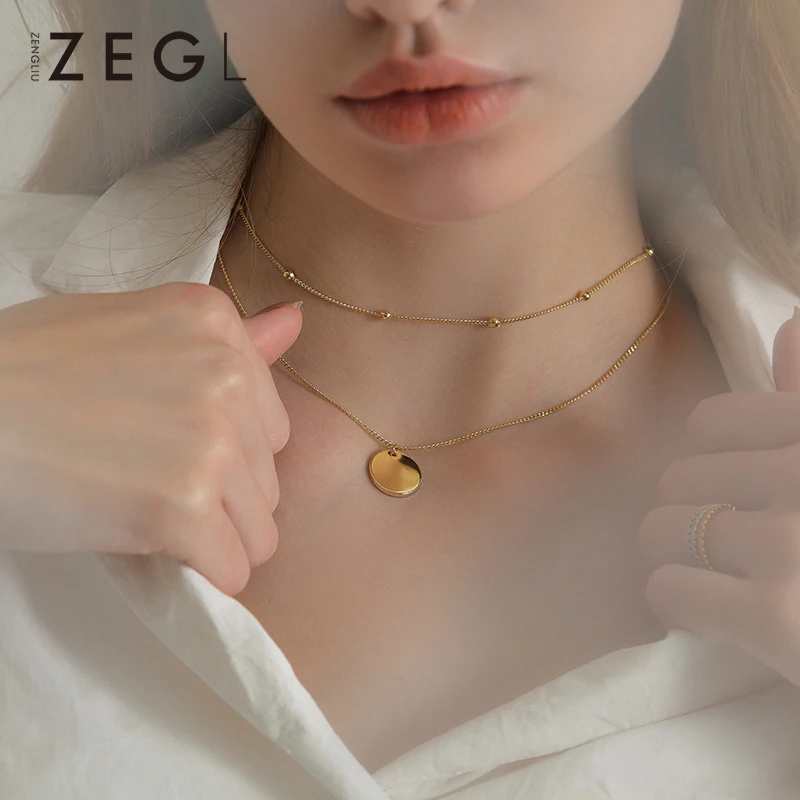 ZEGL double necklace women coin necklace Simple personalized Round Coin Pendant stainless steel chain Neck Jewelry
ZEGL double necklace women coin necklace Simple personalized Round Coin Pendant stainless steel chain Neck Jewelry