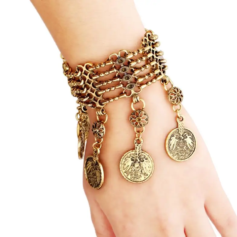 24pcs/lot Ladies Bracelet Hand Chain With Coins Multiply Wrist Chain Stage Party Dance Jewelry Bangle jb601
24pcs/lot Ladies Bracelet Hand Chain With Coins Multiply Wrist Chain Stage Party Dance Jewelry Bangle jb601