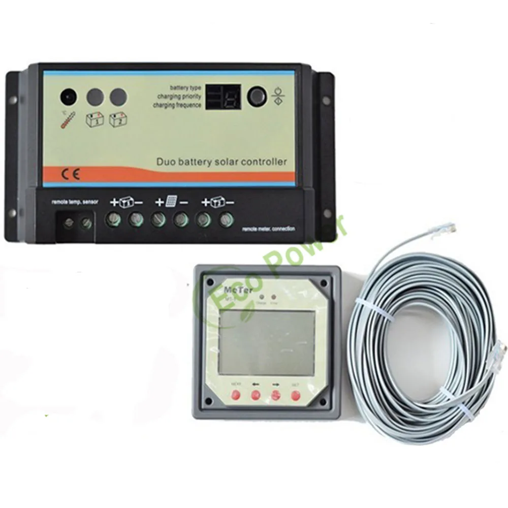 12V /24 V 10A Dual- Battery Solar Charge Controller Regulator 10Amp Dual Duo Two Battery Solar Controller With MT-1 Remote Meter
12V /24 V 10A Dual- Battery Solar Charge Controller Regulator 10Amp Dual Duo Two Battery Solar Controller With MT-1 Remote Meter
