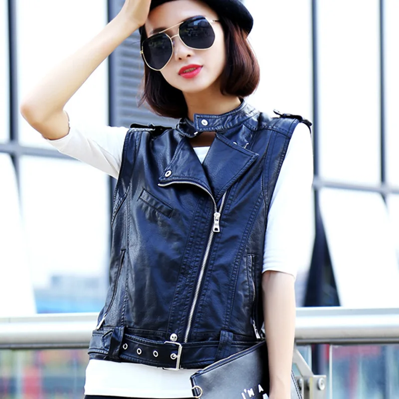 2018 spring new leather women short paragraph leather jacket vest solid color casual slim PU large size jacket Q120
2018 spring new leather women short paragraph leather jacket vest solid color casual slim PU large size jacket Q120