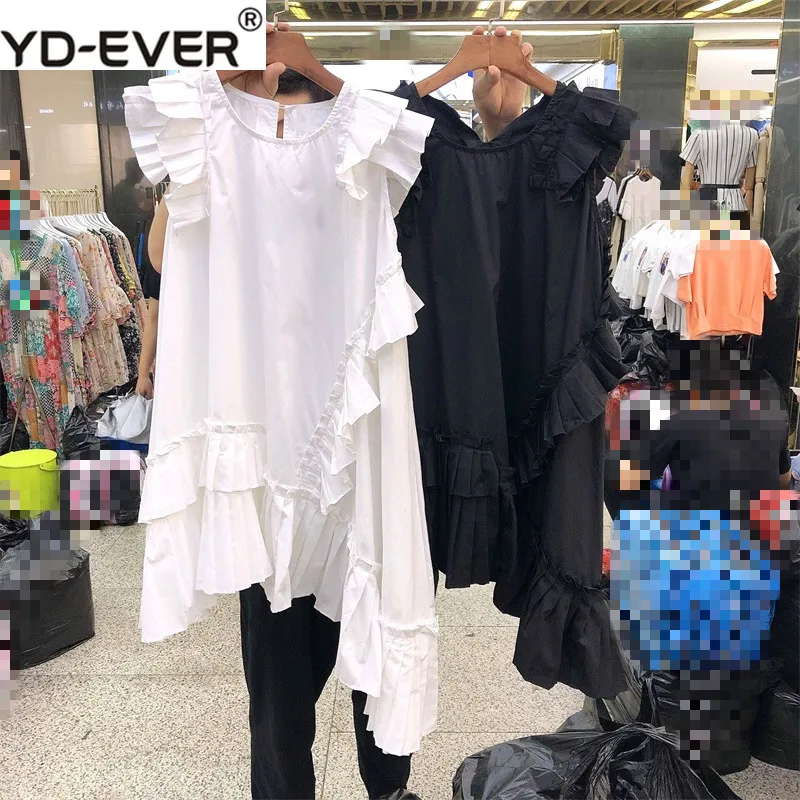 Fuguns Patchwork Women Dress Summer 2019 Solid O-Neck Sleeveless Vestidos Loose Irregular Length Robe 430 
Fuguns Patchwork Women Dress Summer 2019 Solid O-Neck Sleeveless Vestidos Loose Irregular Length Robe 430