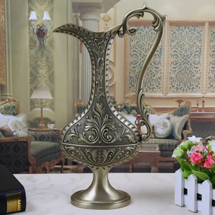 Height 26cm Vintage Home Decor Tabletop Metal Vase Art Decoration Retro Flower Vases Gift Crafts | Дом и сад