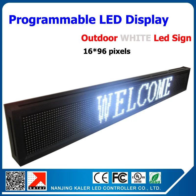 Led moving text display 16*96dots white color super bright shop advertising p10mm optoelectronic screen white color led sign
Led moving text display 16*96dots white color super bright shop advertising p10mm optoelectronic screen white color led sign