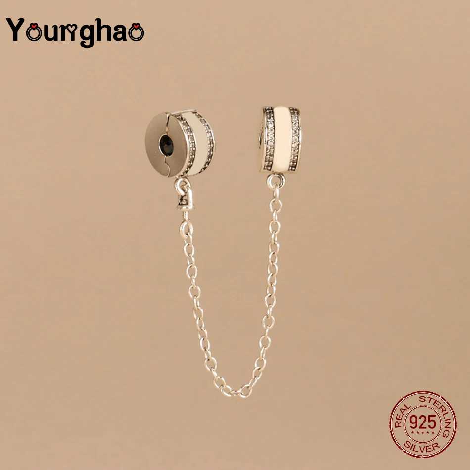 Younghao Original 925 Sterling Silver Charm Crystal Safety Chain Lock Clip Beads Fit Pandora Bracelet & Bangle DIY Jewelry Gifts
Younghao Original 925 Sterling Silver Charm Crystal Safety Chain Lock Clip Beads Fit Pandora Bracelet & Bangle DIY Jewelry Gifts