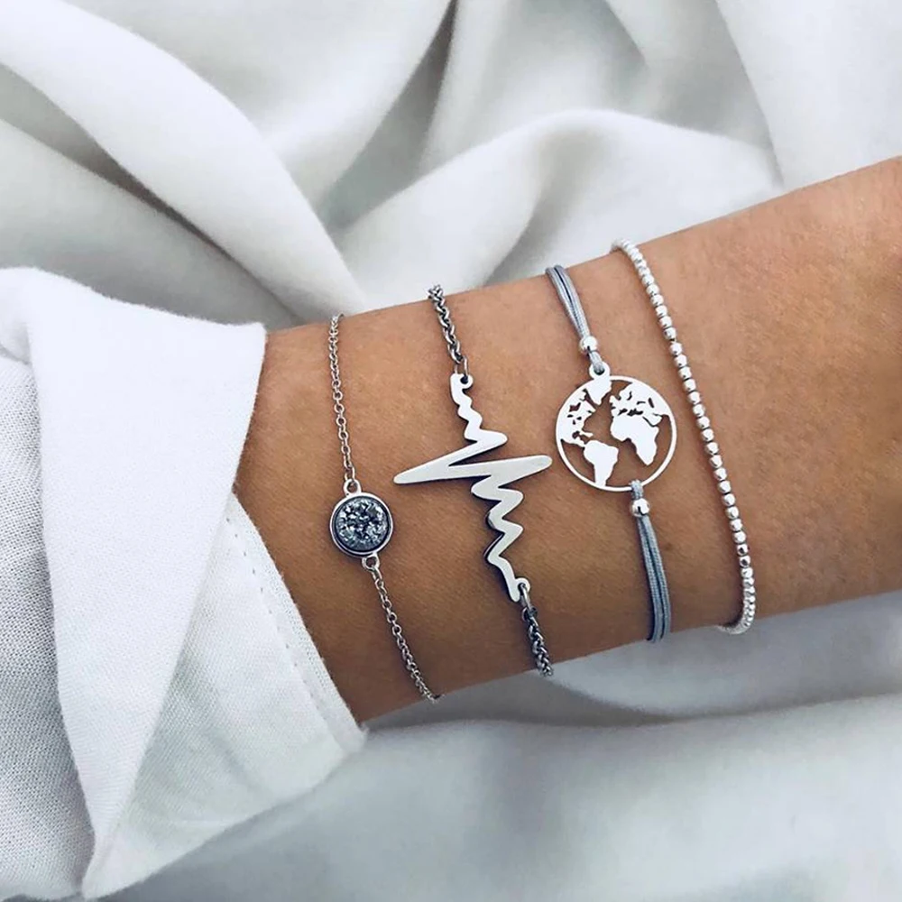 4 Pcs/set Bohemian Women Fashion Retro Heartbeat Geometric Crystal Map Rice Beads Bracelet Set Charm Christmas Gifts
4 Pcs/set Bohemian Women Fashion Retro Heartbeat Geometric Crystal Map Rice Beads Bracelet Set Charm Christmas Gifts