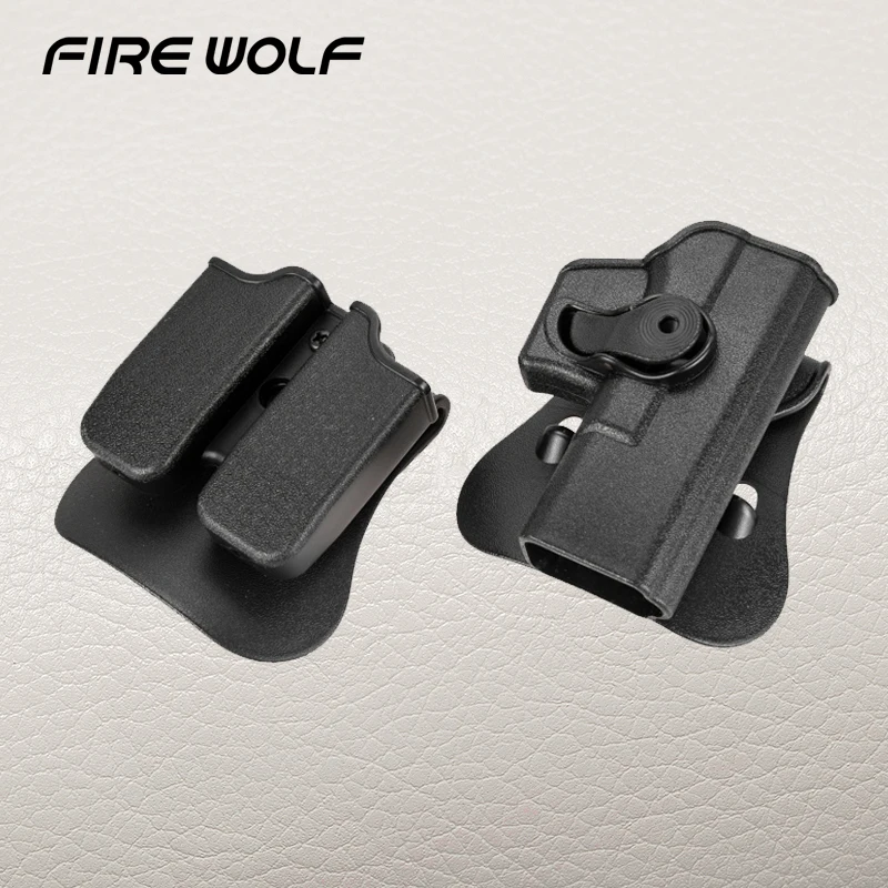 Polymer Retention Roto Holster For Glock 19/23/25/28/32 - Right Handed Gen 4 Compatible And Double Magazine Pouch 9/40 Black
Polymer Retention Roto Holster For Glock 19/23/25/28/32 - Right Handed Gen 4 Compatible And Double Magazine Pouch 9/40 Black