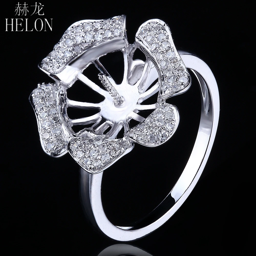 HELON Solid 14K White Gold 9.5-11.2mm Round Pearl Semi Mount Pave Natural Diamonds Ring Wedding Anniversary Fine Jewelry Ring
HELON Solid 14K White Gold 9.5-11.2mm Round Pearl Semi Mount Pave Natural Diamonds Ring Wedding Anniversary Fine Jewelry Ring