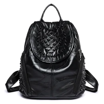 121218 new hot lady fashion rivet leather travel backpack female leisure travel bag
121218 new hot lady fashion rivet leather travel backpack female leisure travel bag