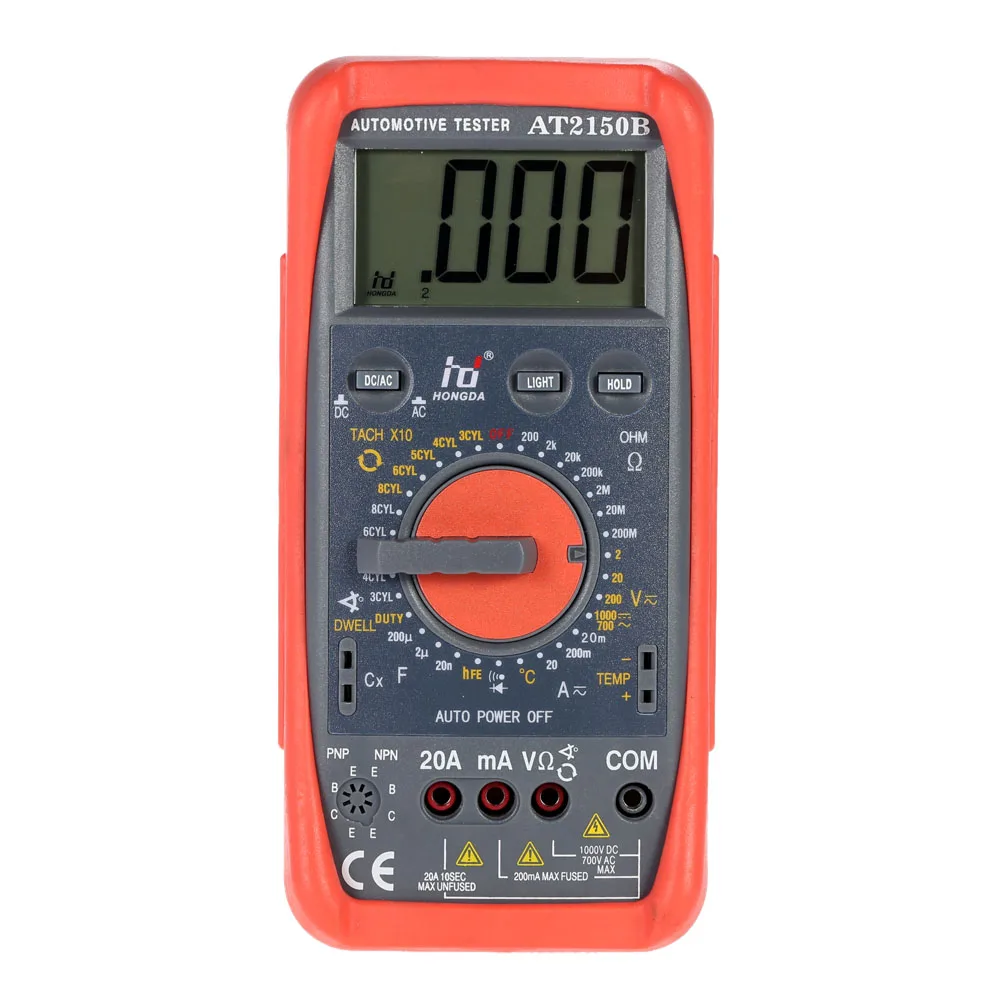 HD AT2150B Digital Multimeter Automotive Meter Tester Tachometer Cap. Temp. Tester Sensor w/ LCD Backlight
HD AT2150B Digital Multimeter Automotive Meter Tester Tachometer Cap. Temp. Tester Sensor w/ LCD Backlight