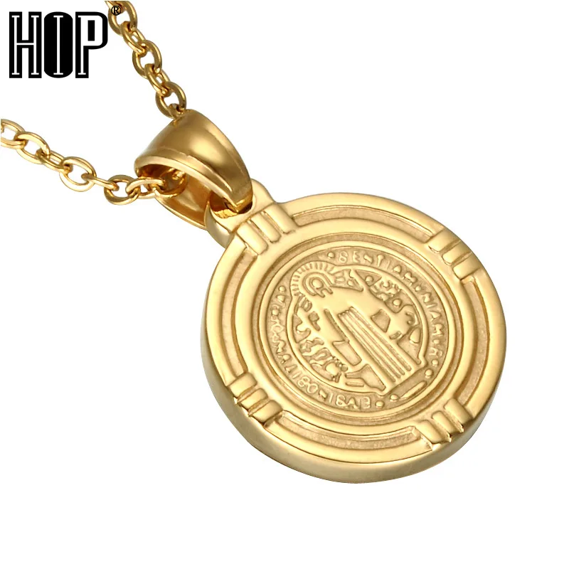 HIP St. Barbe Catholic Patron Saint St. Benedict Holy Medal Gold Color Pendant Necklaces for Men Jewelry Benedictine Badge
HIP St. Barbe Catholic Patron Saint St. Benedict Holy Medal Gold Color Pendant Necklaces for Men Jewelry Benedictine Badge
