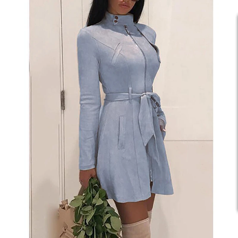 Suede leather dress women long sleeve belted dress autumn 2018 fashion faux suede leather dresses Elegant party dress vestidos
Suede leather dress women long sleeve belted dress autumn 2018 fashion faux suede leather dresses Elegant party dress vestidos