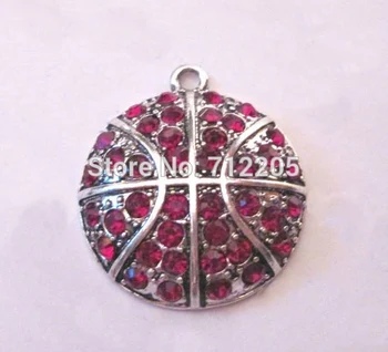 New Arrival 50pcs antique silver color Basketball Red crystal sports Pendant(P100017)
New Arrival 50pcs antique silver color Basketball Red crystal sports Pendant(P100017)