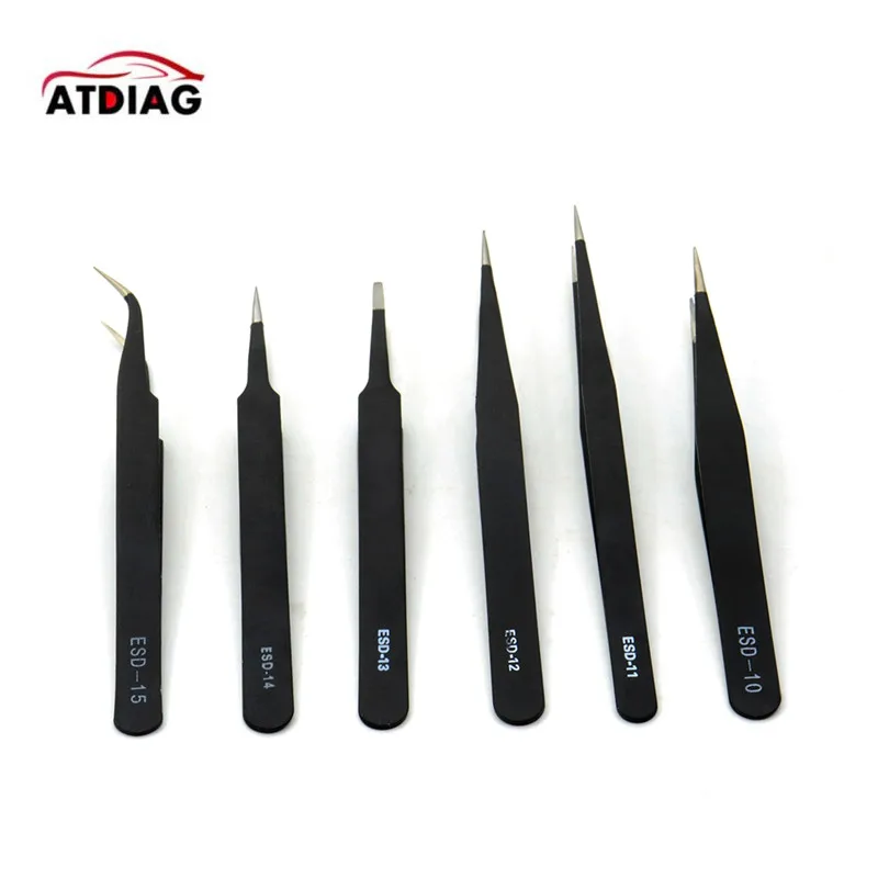 Flat Head Precision Electronic Components Stainless Steel Anti-static Tweezers Maintenance Repair Tool Kits Tweezer Set 6pcs/Lot
Flat Head Precision Electronic Components Stainless Steel Anti-static Tweezers Maintenance Repair Tool Kits Tweezer Set 6pcs/Lot