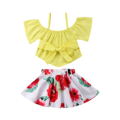 Summer Toddler Kids Girls Princess Bowkont Strap Sunsuit Clothing 2Pcs Baby Girl Crop Tops Floral Skirts Dress Clothes Set
Summer Toddler Kids Girls Princess Bowkont Strap Sunsuit Clothing 2Pcs Baby Girl Crop Tops Floral Skirts Dress Clothes Set