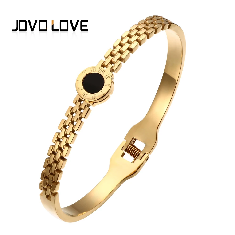 JOVO Hot Sale Stainless Steel Women Bracelets & Bangles Open Cuff Design Round Shape Trendy Gold Color Steel Bracelets for Women
JOVO Hot Sale Stainless Steel Women Bracelets & Bangles Open Cuff Design Round Shape Trendy Gold Color Steel Bracelets for Women