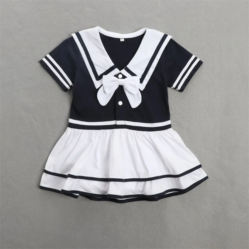 Wholesale 2019 Explosion Children's Wear Summer Girls Short Sleeve Ha Yi Navy Dress Baby Kids Bebe Jogging Suit Infant Clothing
Wholesale 2019 Explosion Children's Wear Summer Girls Short Sleeve Ha Yi Navy Dress Baby Kids Bebe Jogging Suit Infant Clothing