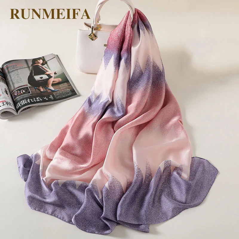 2019 Fashion Design Women Silk Scarf Retro Gradient Color Beach Windproof Shawl Bright Color Echarpe Femme Brand Foulards
2019 Fashion Design Women Silk Scarf Retro Gradient Color Beach Windproof Shawl Bright Color Echarpe Femme Brand Foulards