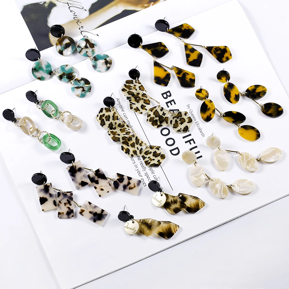 VIVILADY Romantic Long Acetic Acid Tortoiseshell Drop Earrings Women Multilayer Leopard Geometric Shape Lady Personality Jewelry
VIVILADY Romantic Long Acetic Acid Tortoiseshell Drop Earrings Women Multilayer Leopard Geometric Shape Lady Personality Jewelry