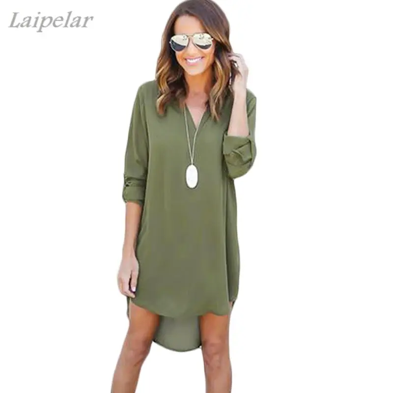 Spring Autumn Fashion Women's V Neck Chiffon Blouse Long Sleeve Casual Tunic Shirt Irregular Front OL Shirts Tops Blusas
Spring Autumn Fashion Women's V Neck Chiffon Blouse Long Sleeve Casual Tunic Shirt Irregular Front OL Shirts Tops Blusas
