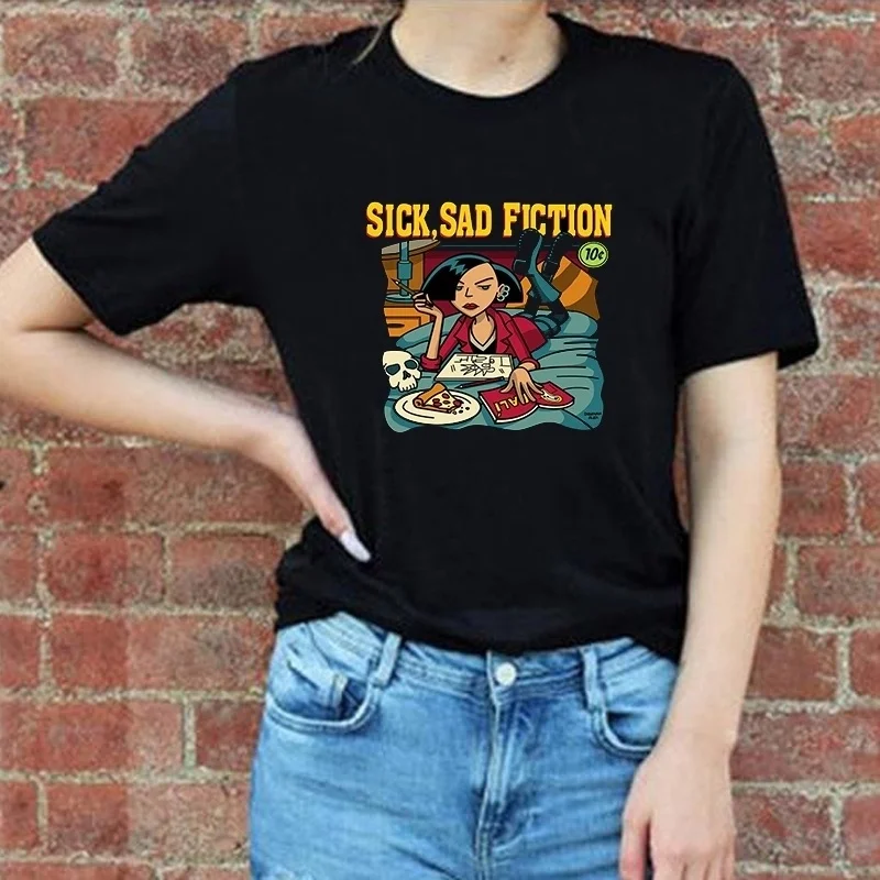 Fashionshow-JF Summer Fashion Pulp Fiction Cotton Casaul T-shirt Sick Bad Fiction Daria Graphic Tee Tv Show Short Sleeves Top
Fashionshow-JF Summer Fashion Pulp Fiction Cotton Casaul T-shirt Sick Bad Fiction Daria Graphic Tee Tv Show Short Sleeves Top