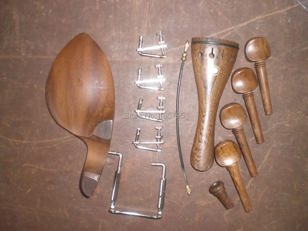 8 Sets Wenge Violin Parts 4/4 with String Adjuster and Tail gut and Chin rest clamp
8 Sets Wenge Violin Parts 4/4 with String Adjuster and Tail gut and Chin rest clamp