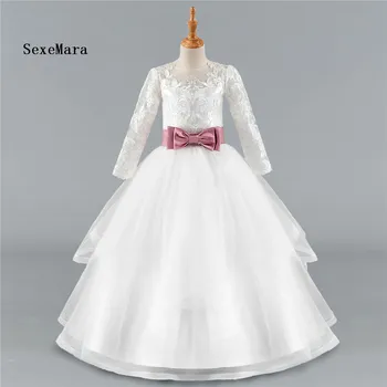 Long Sleeve Flower Girl Dresses For Weddings Ball Gown Tulle Appliques Lace First Communion Dresses Real Pictures
Long Sleeve Flower Girl Dresses For Weddings Ball Gown Tulle Appliques Lace First Communion Dresses Real Pictures