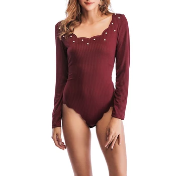 Long Sleeve Pearl Beading Bodycon Sexy Solid Body Top 2019 Autumn Winter Women Fashion Club Bodysuit SJ1297V
Long Sleeve Pearl Beading Bodycon Sexy Solid Body Top 2019 Autumn Winter Women Fashion Club Bodysuit SJ1297V