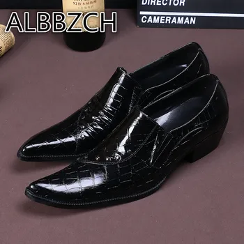 Men's Personality Pointed Toe High Heel Men Shoes Slip-on Wedding Dress Shoes Fashion Trend Height Increase Man Shoes Size 38-46
Men's Personality Pointed Toe High Heel Men Shoes Slip-on Wedding Dress Shoes Fashion Trend Height Increase Man Shoes Size 38-46